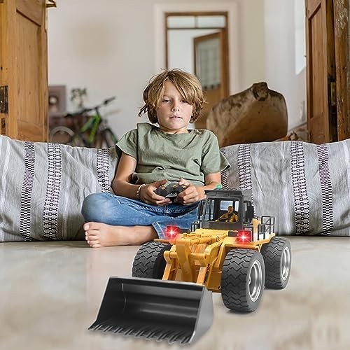 Fistone RC Front Loader 4WD Alloy Shovel Tractor with Lights