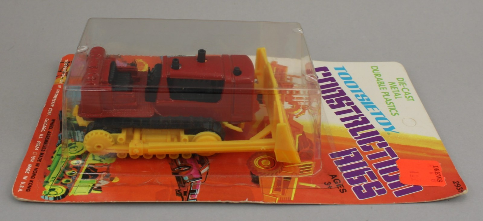 VINTAGE 1970s *TOOTSIETOY CONSRUCTION RIGS* Red & Yellow DOZER CRAWLER *NIP*