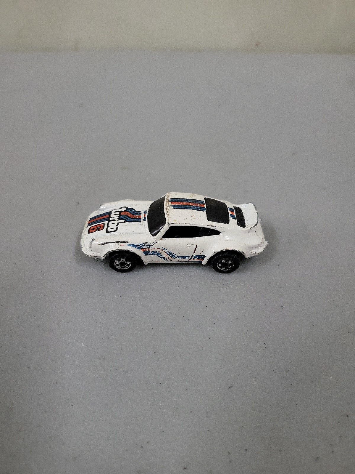 Vintage Hot Wheels Toy Car 1974 Porsche White Turbo #6 Sports Coupe Race Racer
