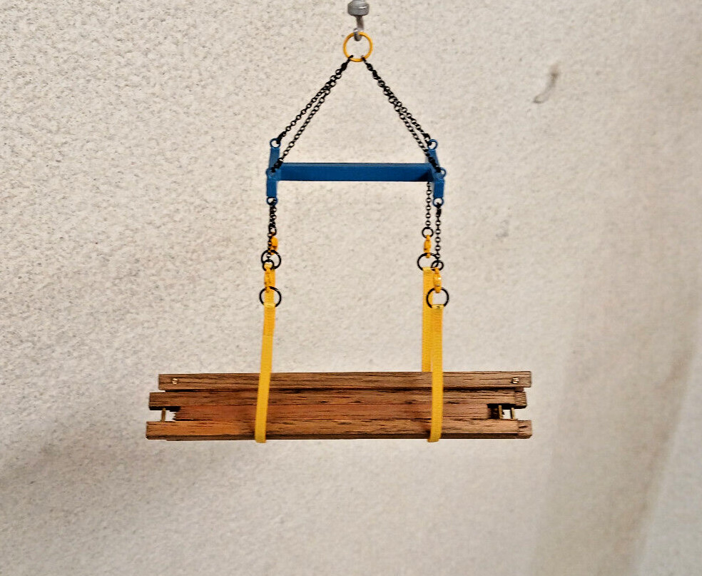 3D Print I-Beam Lifting Frame w/Lift Straps Sarens Blue/Liebherr Yellow 1/87th