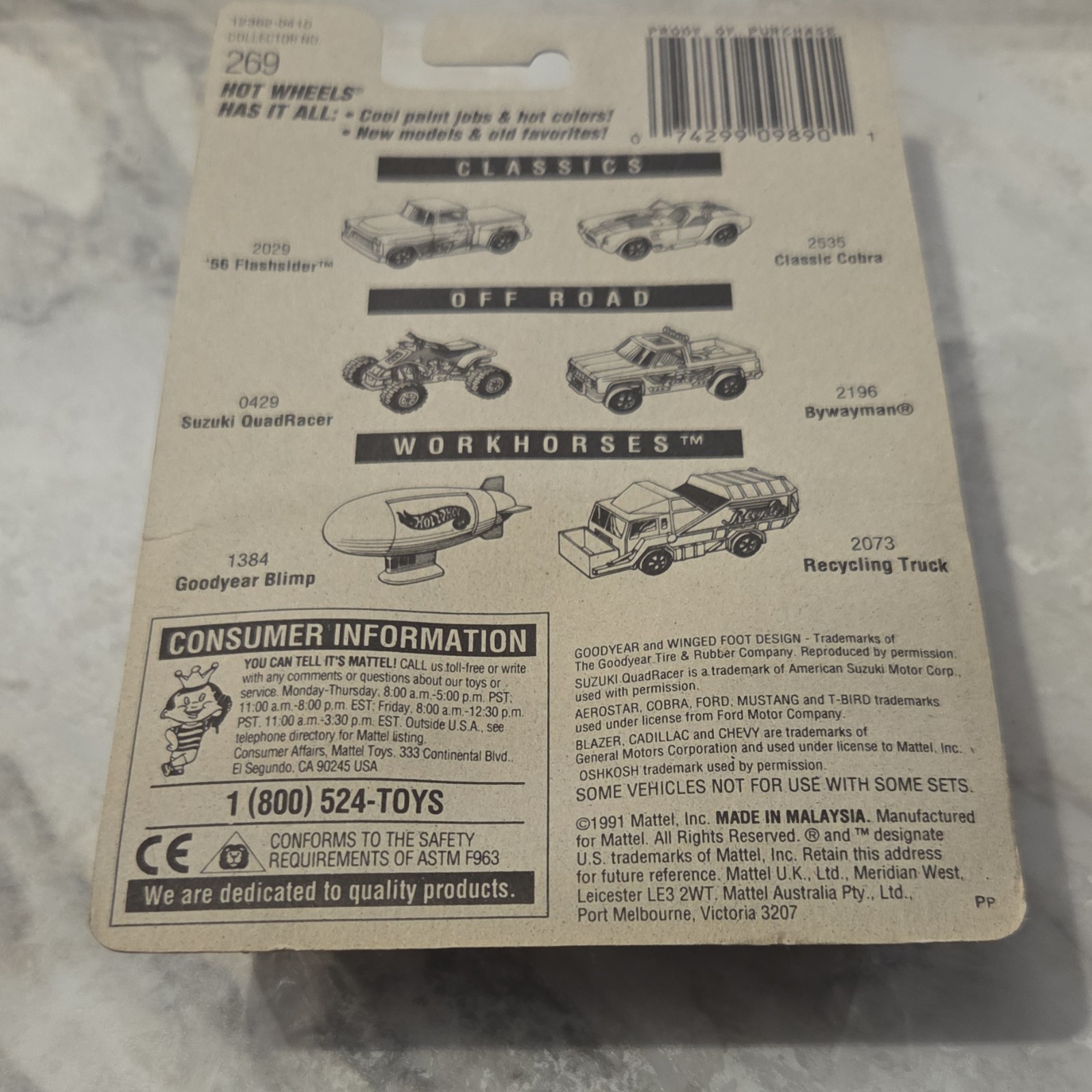 Hot Wheels Oshkosh Cement Mixer 1:64 Diecast Workhorses 1991 New Paint Style