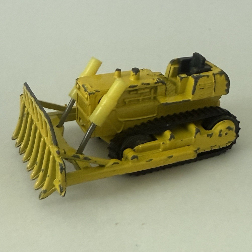Vintage Diecast Tracked Bulldozer Dozer Construction Toy Yellow/Black