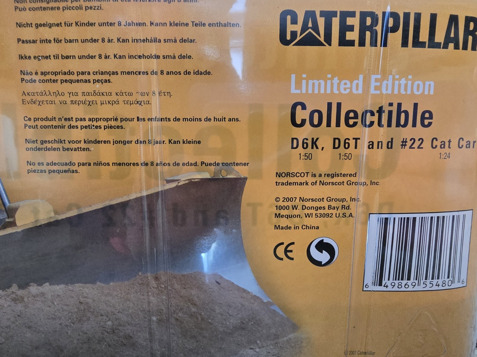 Limited Edition Norscot CAT Collectible D6k, D6T & #22 Cat Car 55480 NEW