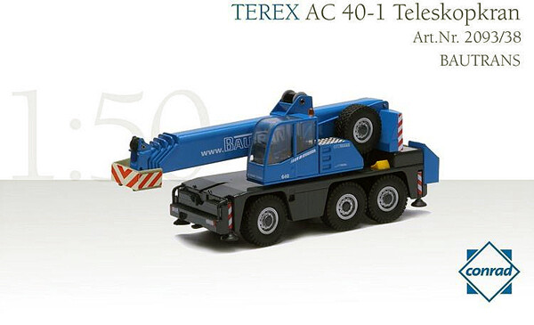 Conrad 2093-38 Bautrans – Terex-Demag AC40 Telescopic Crane 1/50 Die-cast MIB