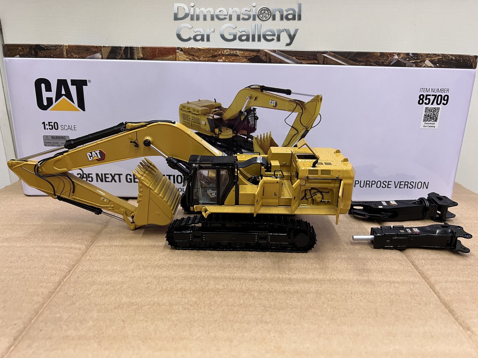 DM 1:50 CAT 395 NEXT Excavator Crushing Hammer Demolition Pliers Model 85709
