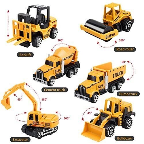 Kids Construction Toys Construction Truck Toys Set w/Crane Excavator Forklift…