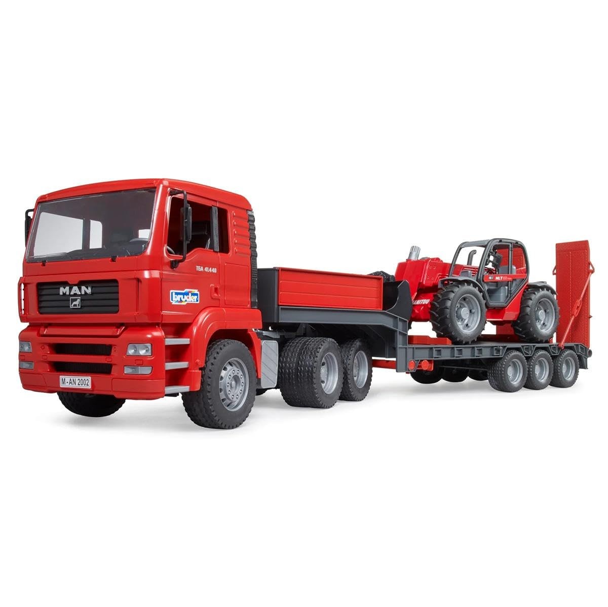 Man Tga Low Loader Truck With Steerable Telescopic Handler Construction Toy