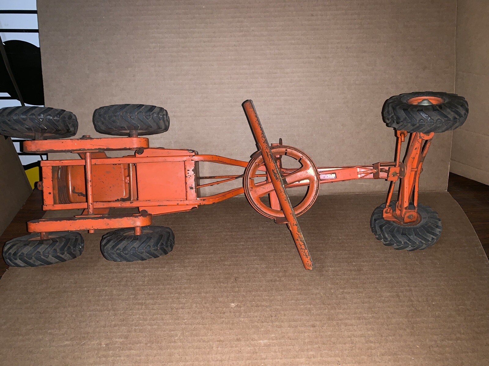 Vintage Heavy Pressed Steel Adams Motor Grader Diesel Construction Toy