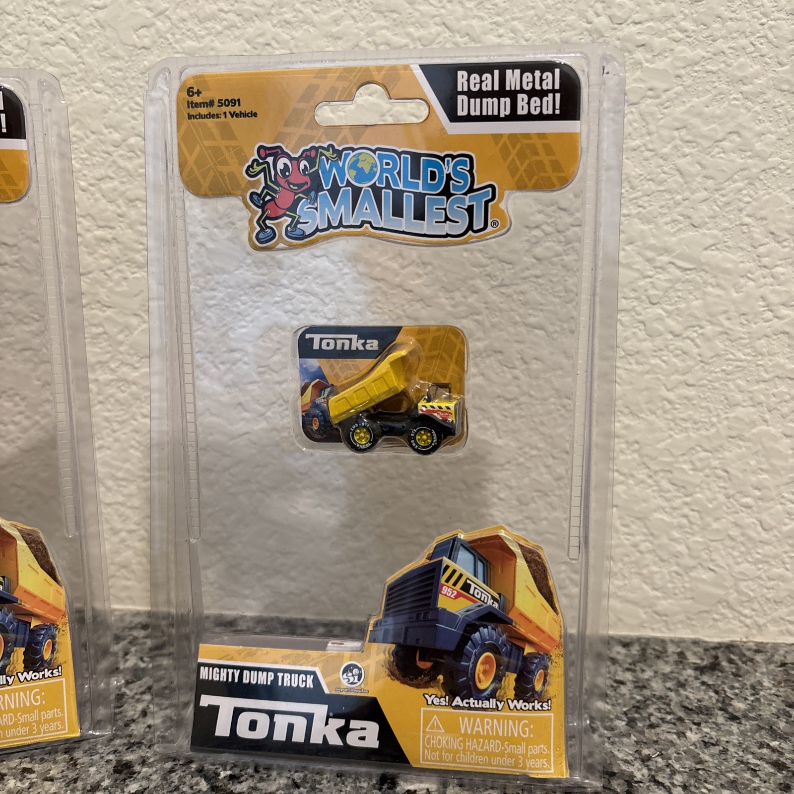 World’s Smallest Mini TONKA Mighty Dump Truck Miniature Micro Toy Metal,set Of 3
