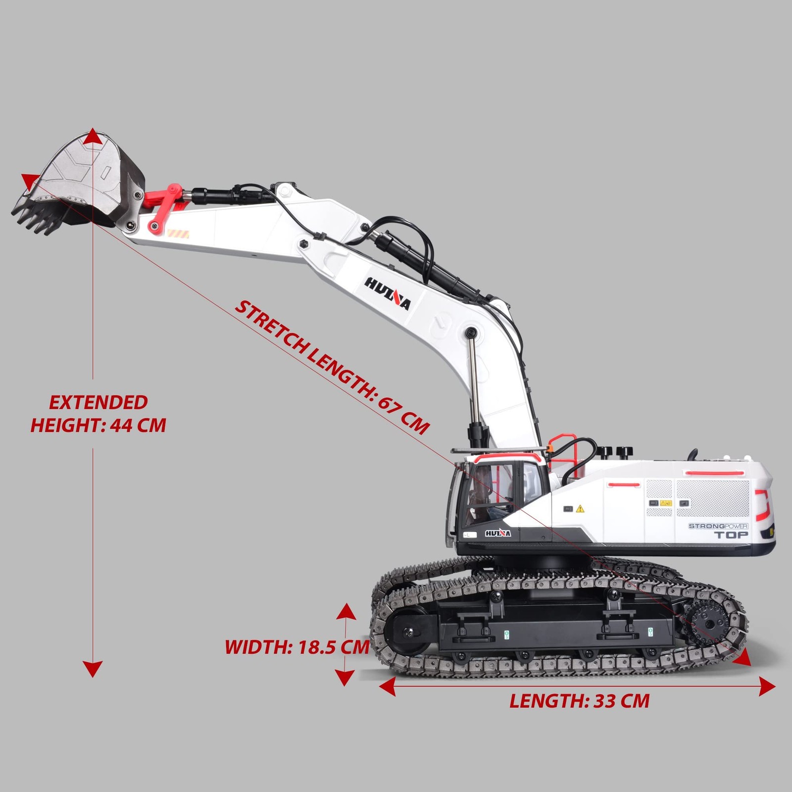 HUINA 1594 Metal RC 1:14 Excavator 28 Channel Digger Construction Vehicle Hob…