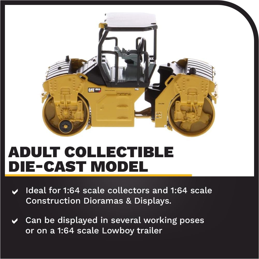 Diecast Masters 1/64 High Detail Caterpillar CB-13 Tandem Vibratory Roller with