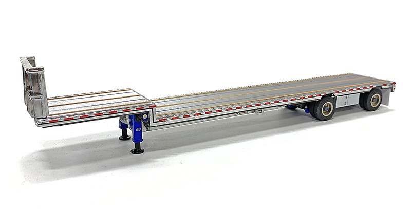 Weiss Brothers WBR027-1703 1:50 Aluminum/Blue East Drop Deck Flatbed Trailer