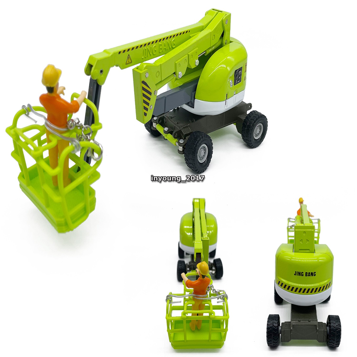 Aerial Work Platform Truck Model Toy Metal Diecast Construction Equipment Green