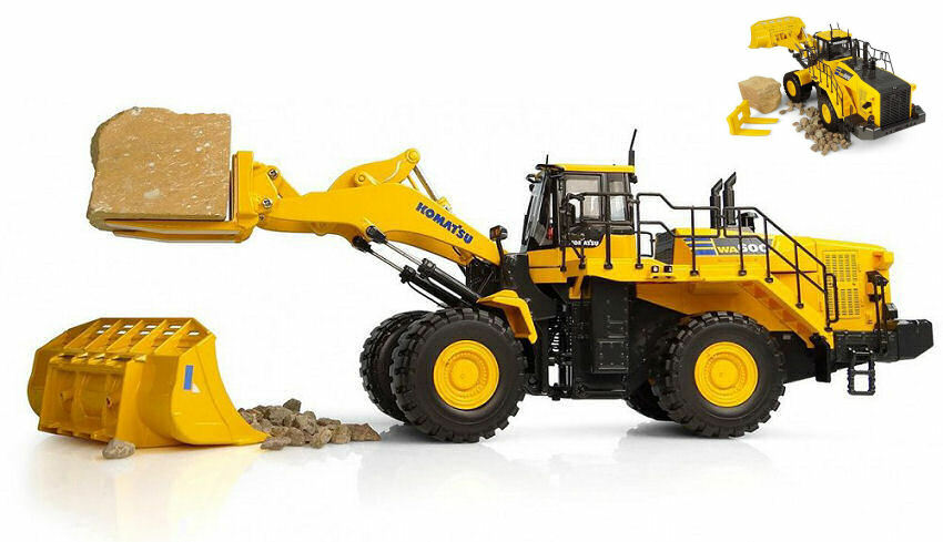 Komatsu WA600-8 Charger Wheeled Loader With Forks 1:50 Model1:50 Model 8153