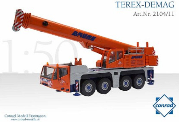 Conrad 2104-11 Terex Demag AC 100/2 Telescoping Crane – Bruns 1/50 Die-cast MIB