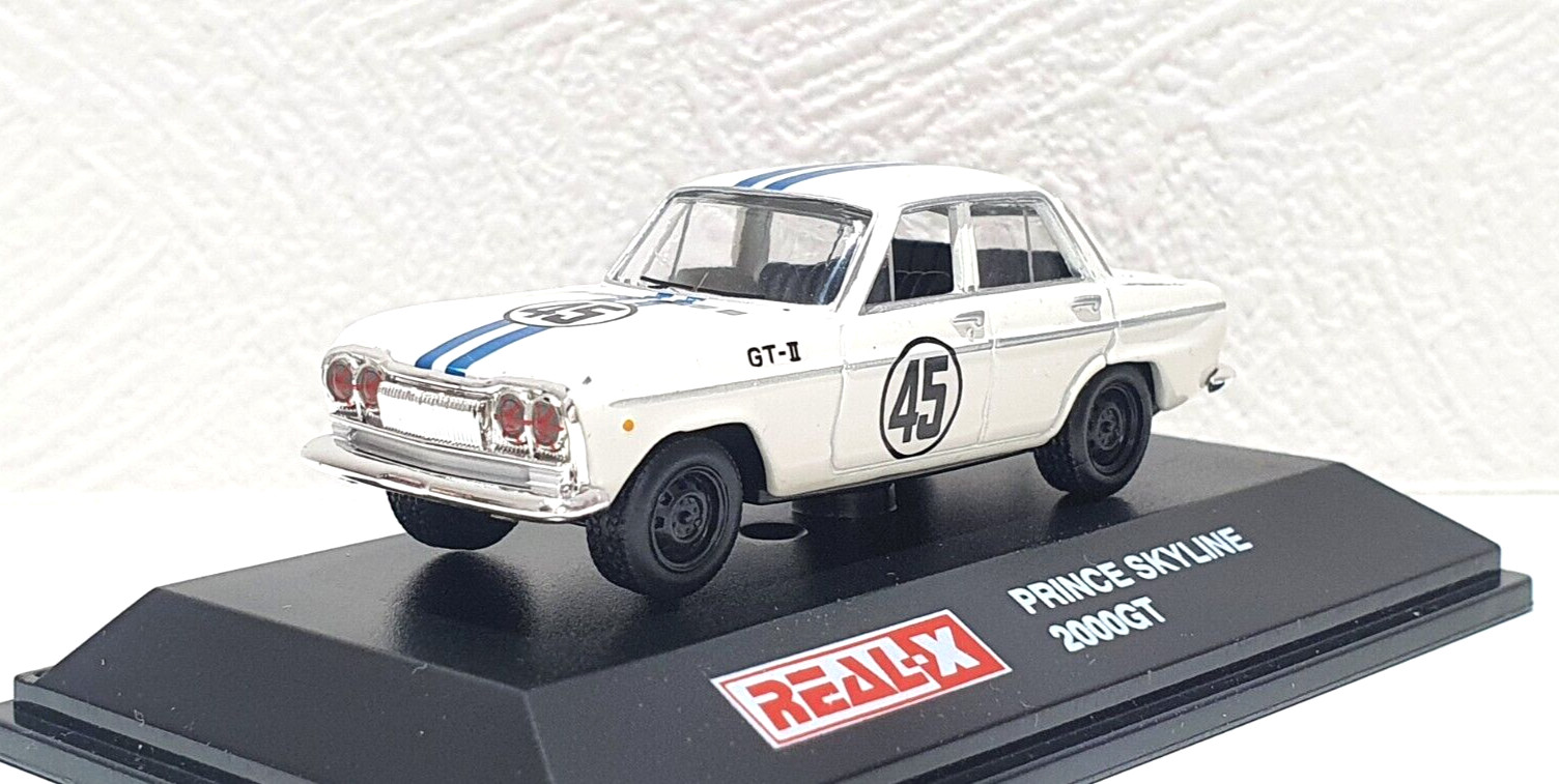 1/72 Real-X NISSAN PRINCE SKYLINE 2000GT #45 RACING SCCN diecast car model