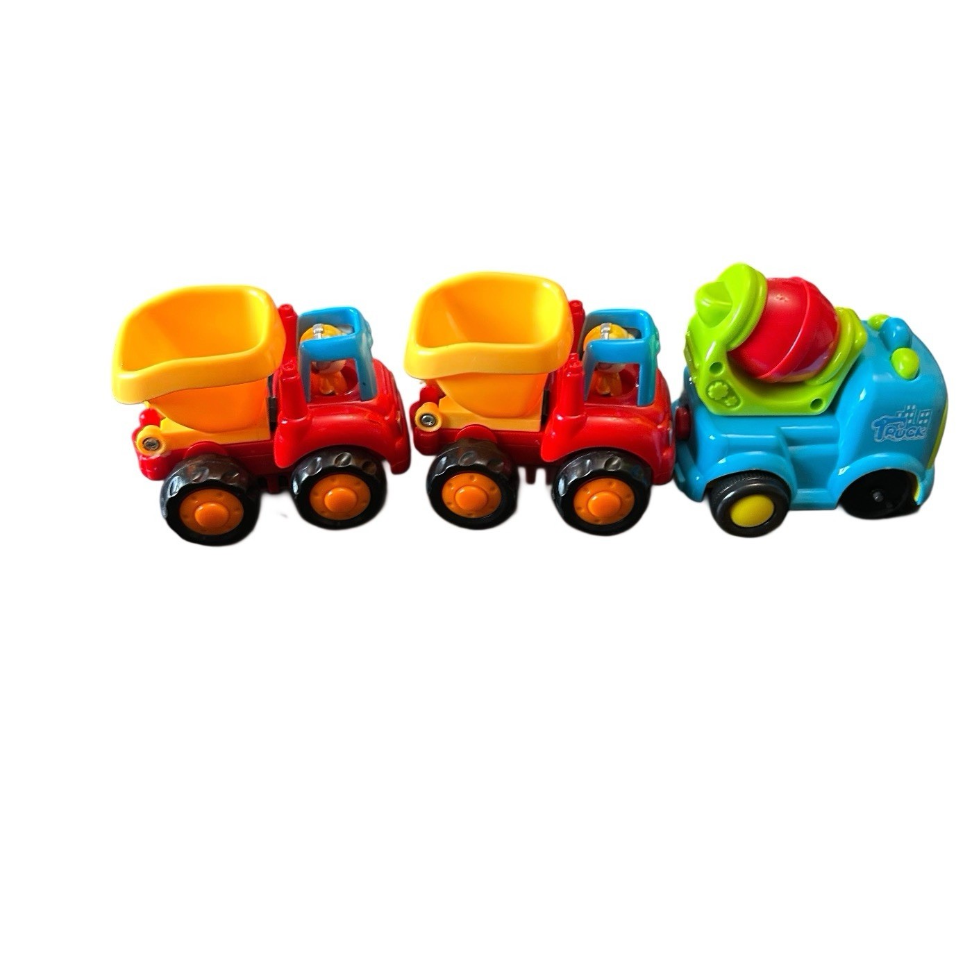 Friction Powered Construction Vehicle Set Lot Of 6 Bulldozer Dump Truck Cement