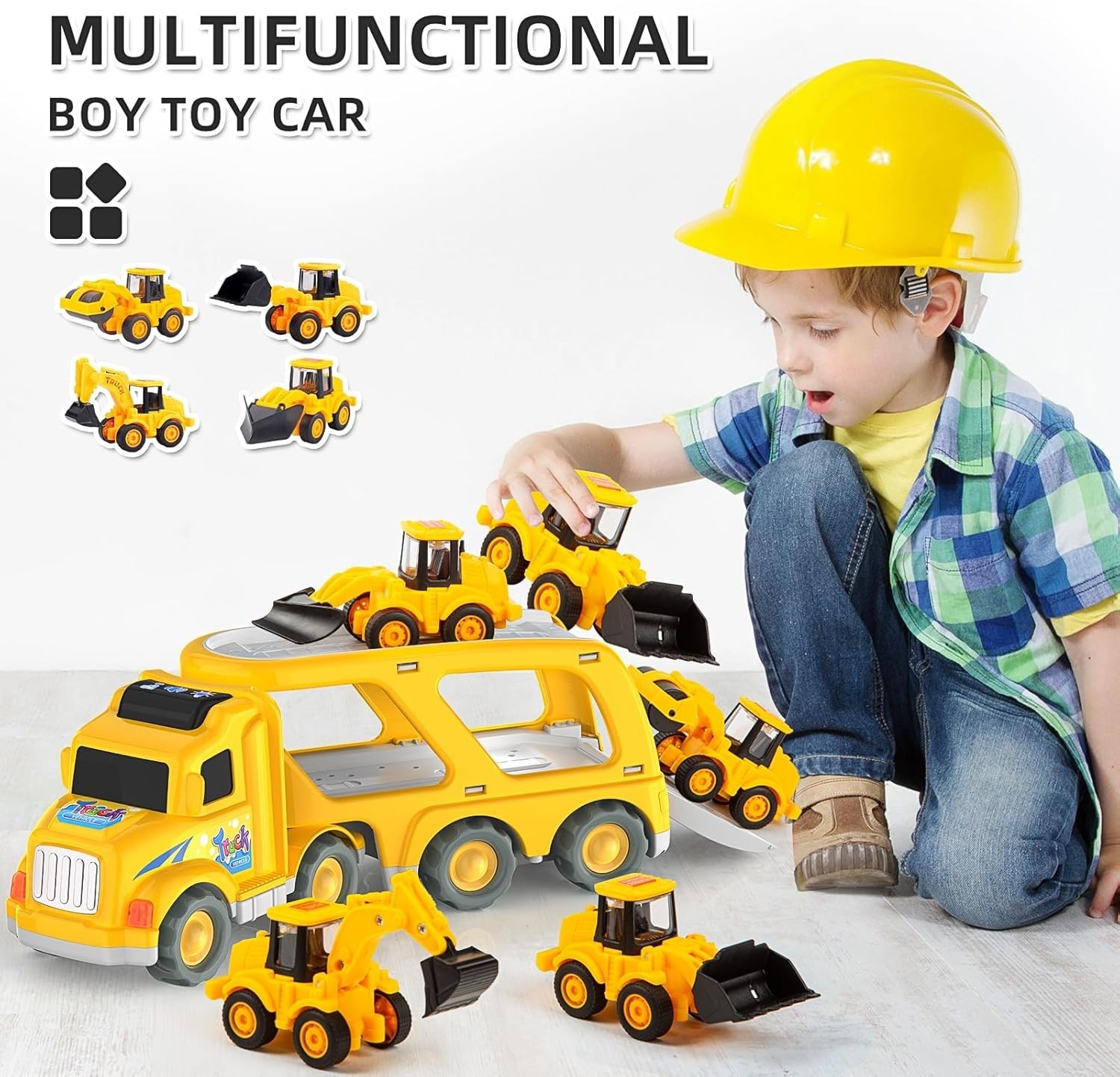 Construction Vehicle Toy Set for Kids 3-6 – Promote Creative Play with 5 Trucks!