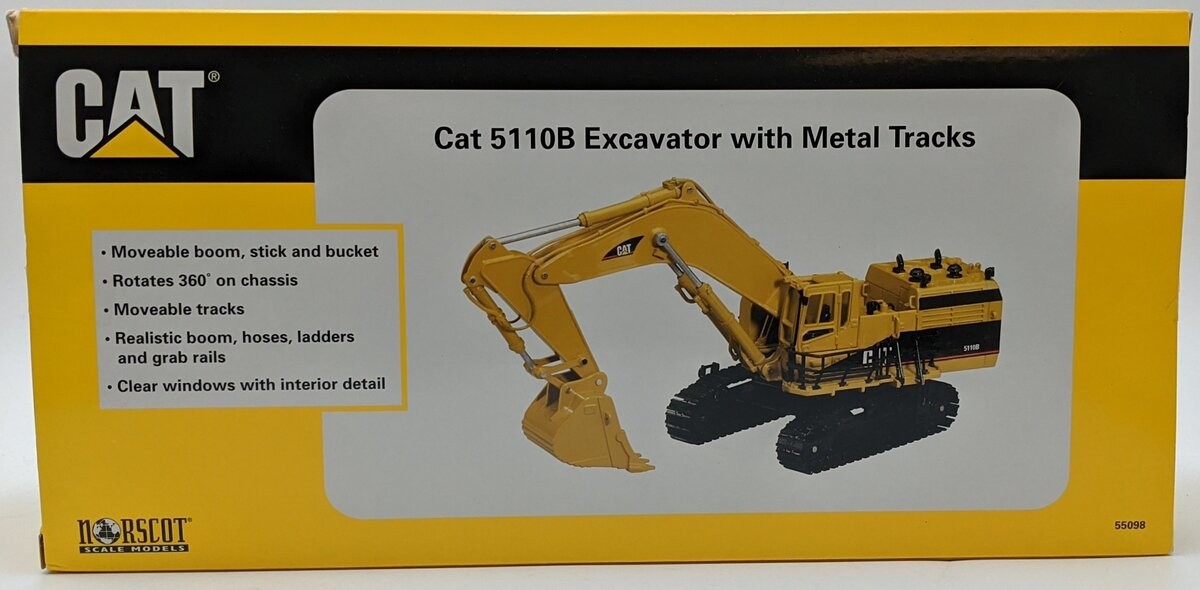 Norscot 55098 1:50 Scale Diecast CAT 5110B Hydraulic Excavator With Metal Tracks