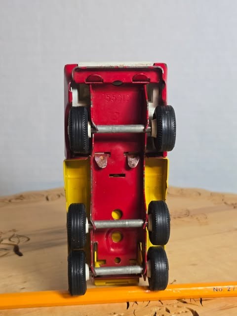 Vintage 1970s Tonka mini cement mixer red and yellow