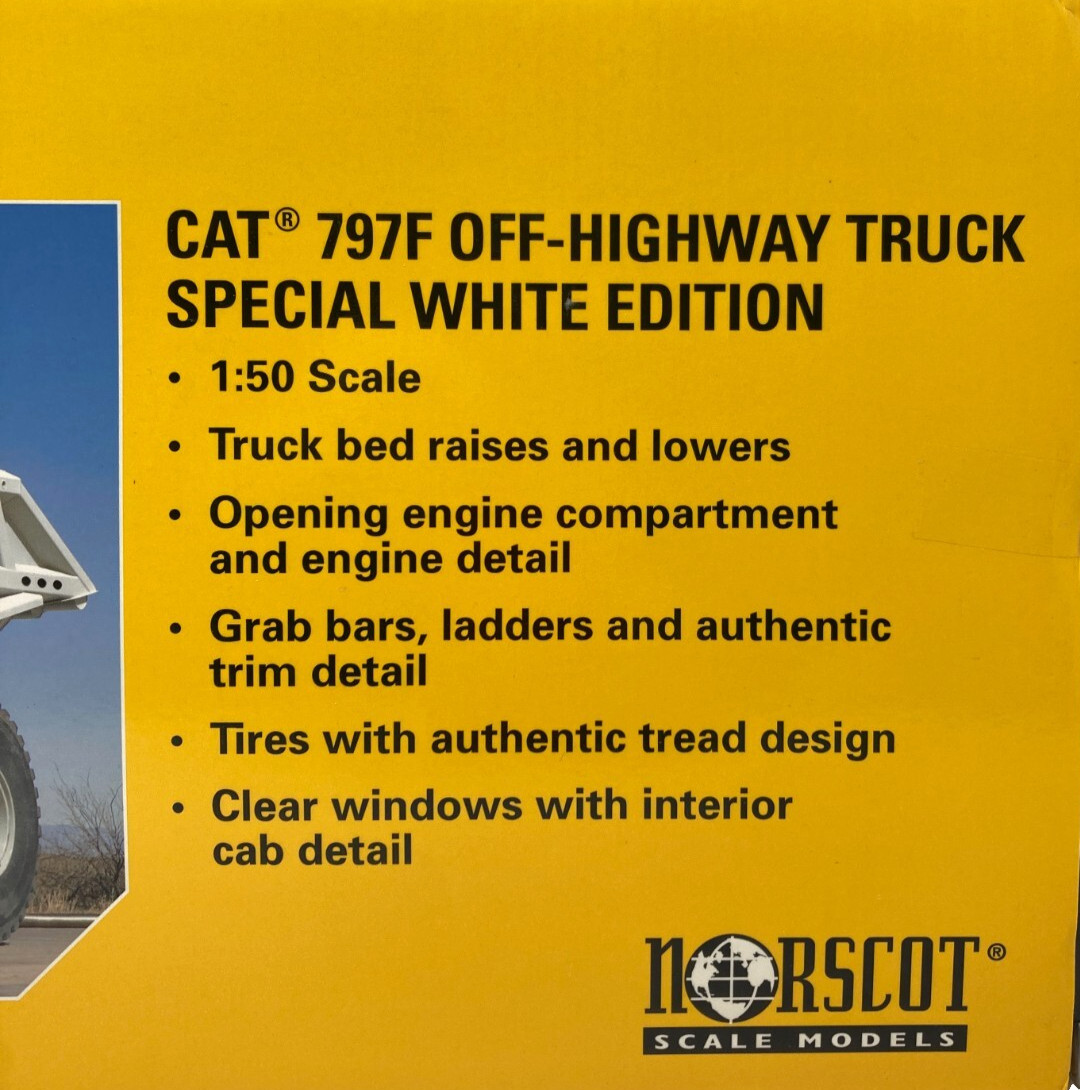 Caterpillar CAT 797F White Off Highway Truck 1:50 Norscot 55243 New Sealed Box
