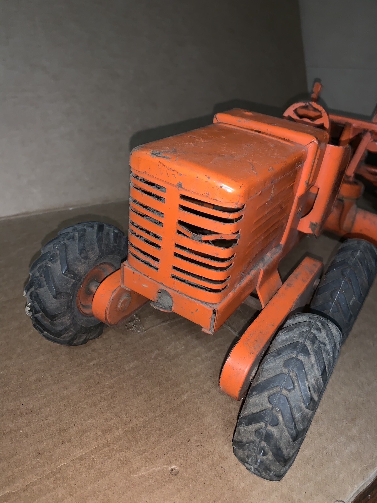 Vintage Heavy Pressed Steel Adams Motor Grader Diesel Construction Toy