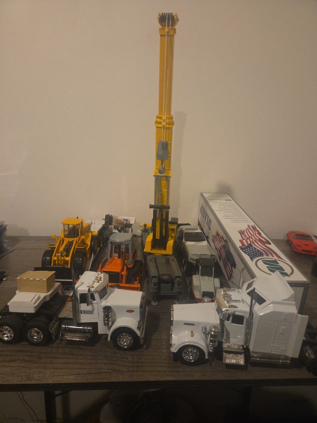 1:50 1:321:87Diecast Construction Equipment JOAL,ERTL,Siku Excavator,Semi Trucks
