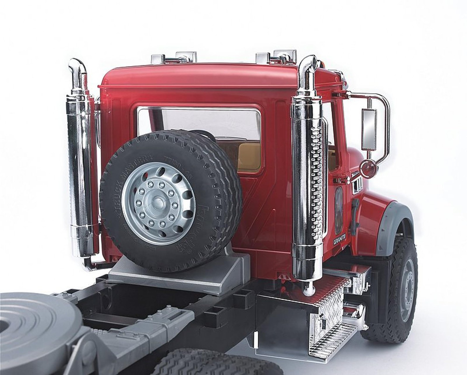 Toys 02813 Mack Granite Flatbed Truck with JCB Loader Backhoe