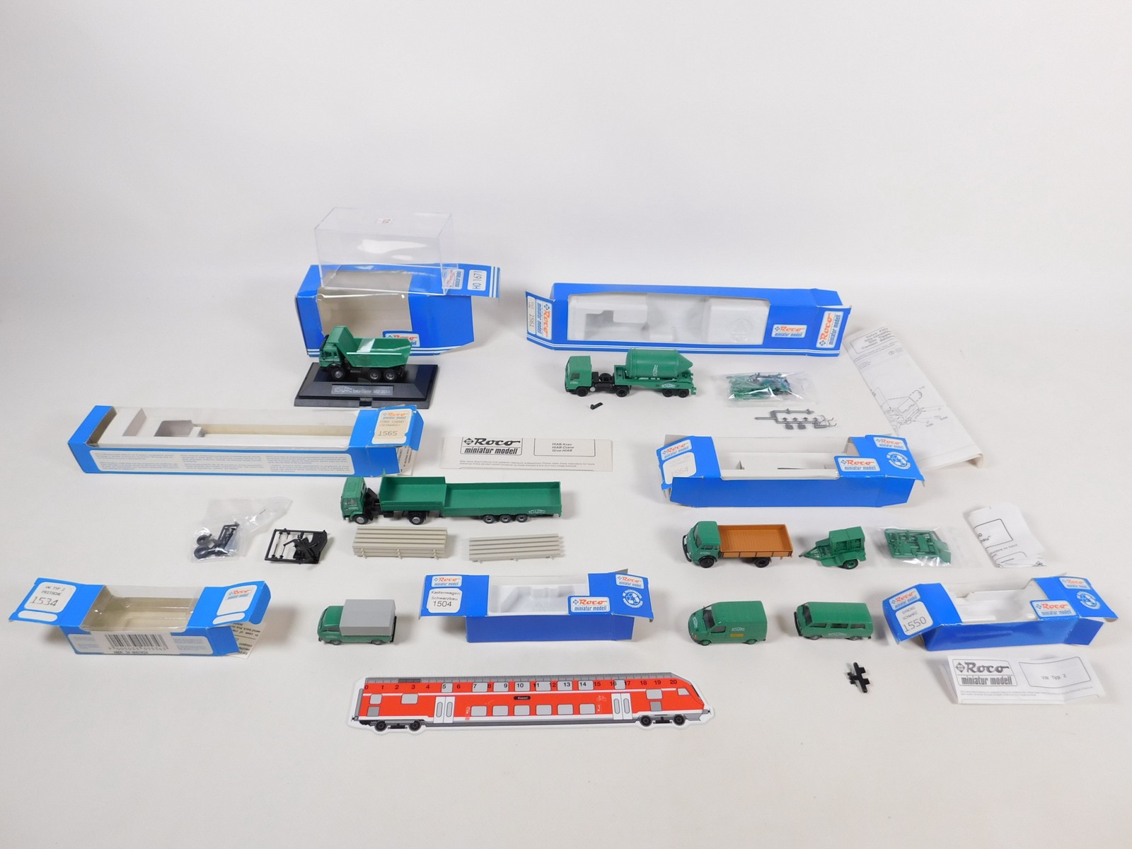 Roco 1:87 H0 7x Black Tipper Trucks 1534 1550 VW Ford Volvo Steyr MB