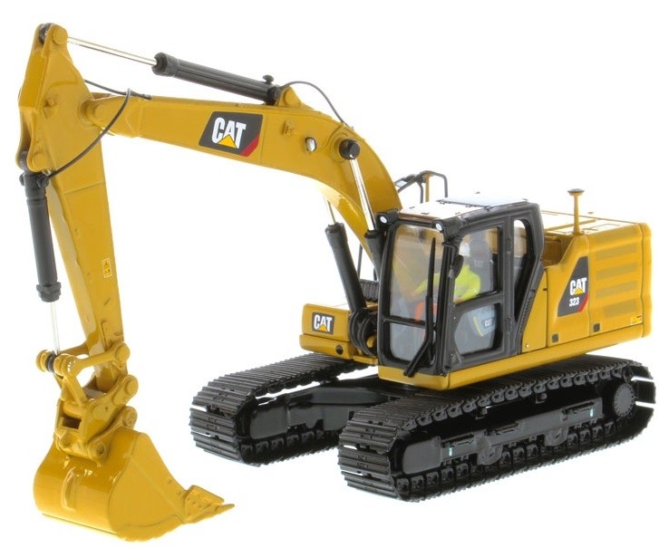 DIECAST MASTERS,CATERPILLAR 323 excavator with driver, 1/50, DCM85571
