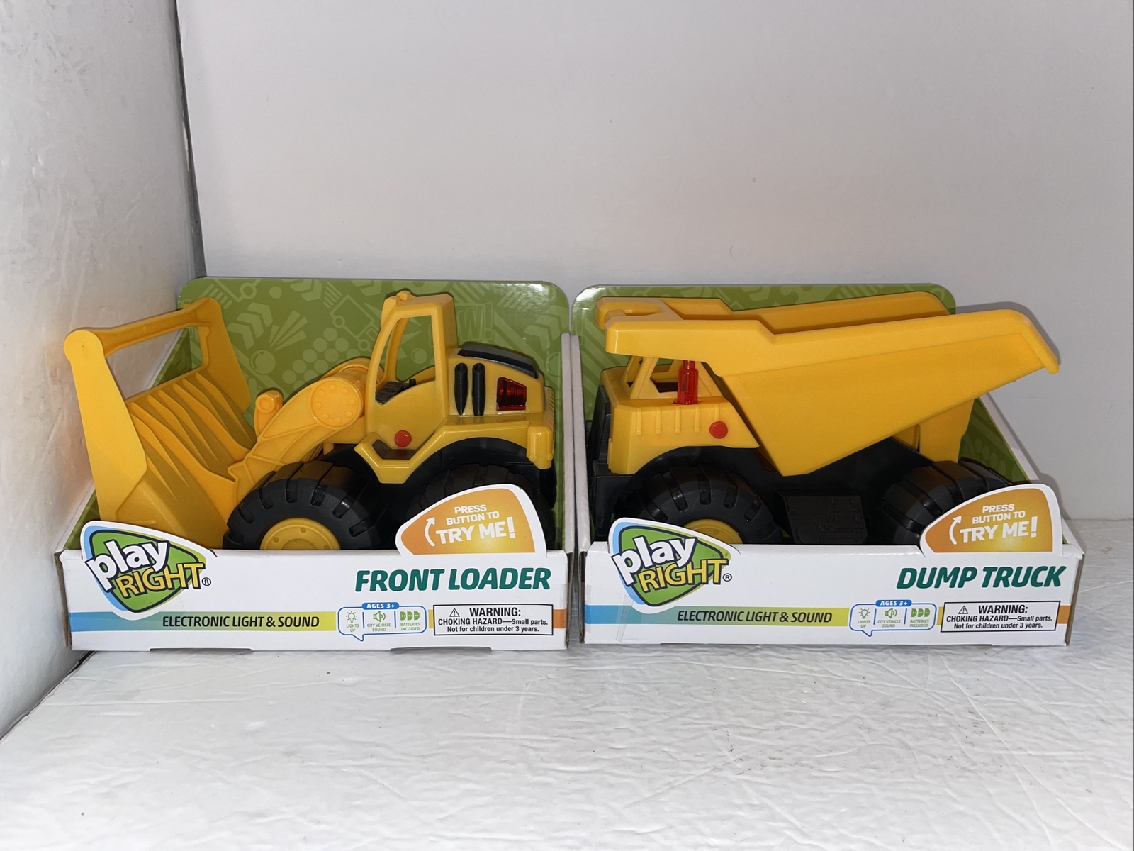 Play Right Dump Truck Construction Toy with Lights and Sounds & Front Loader