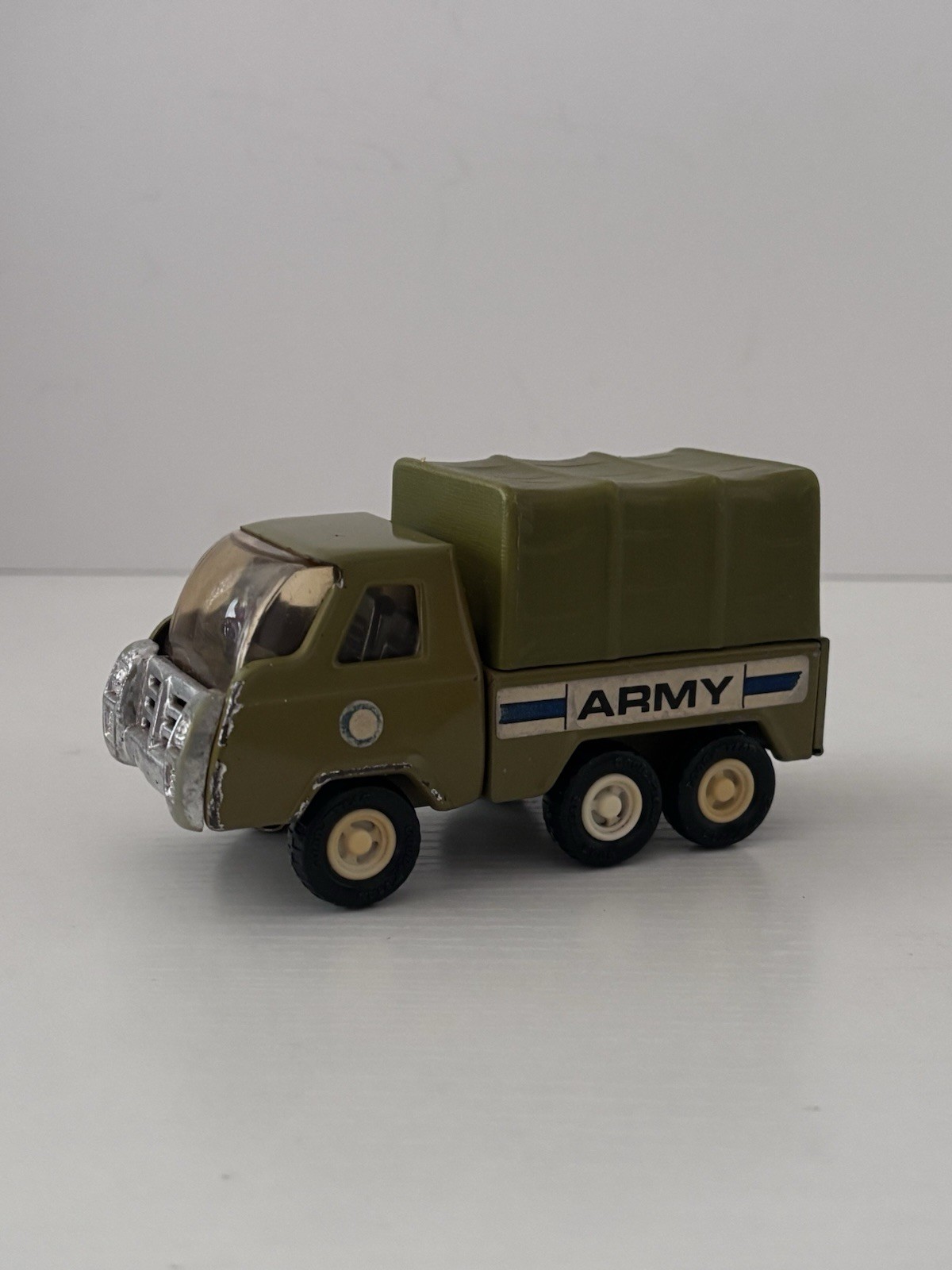 Vintage 1970s Buddy L Military Army Truck Hong Kong Toy Metal 5″