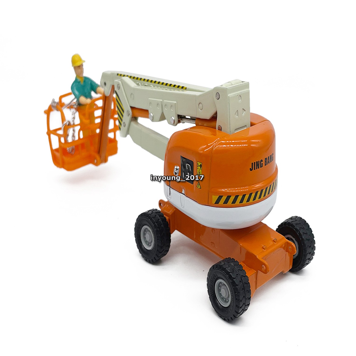 Aerial Work Platform Truck Model Toy Metal Diecast Construction Equipment Orange