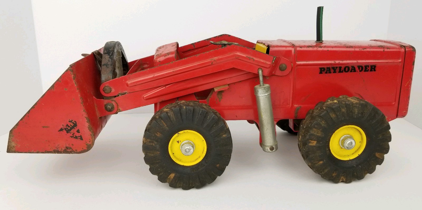 Vintage Nylint Red Pressed Steel Hough Payloader Front End Loader Tractor Toy