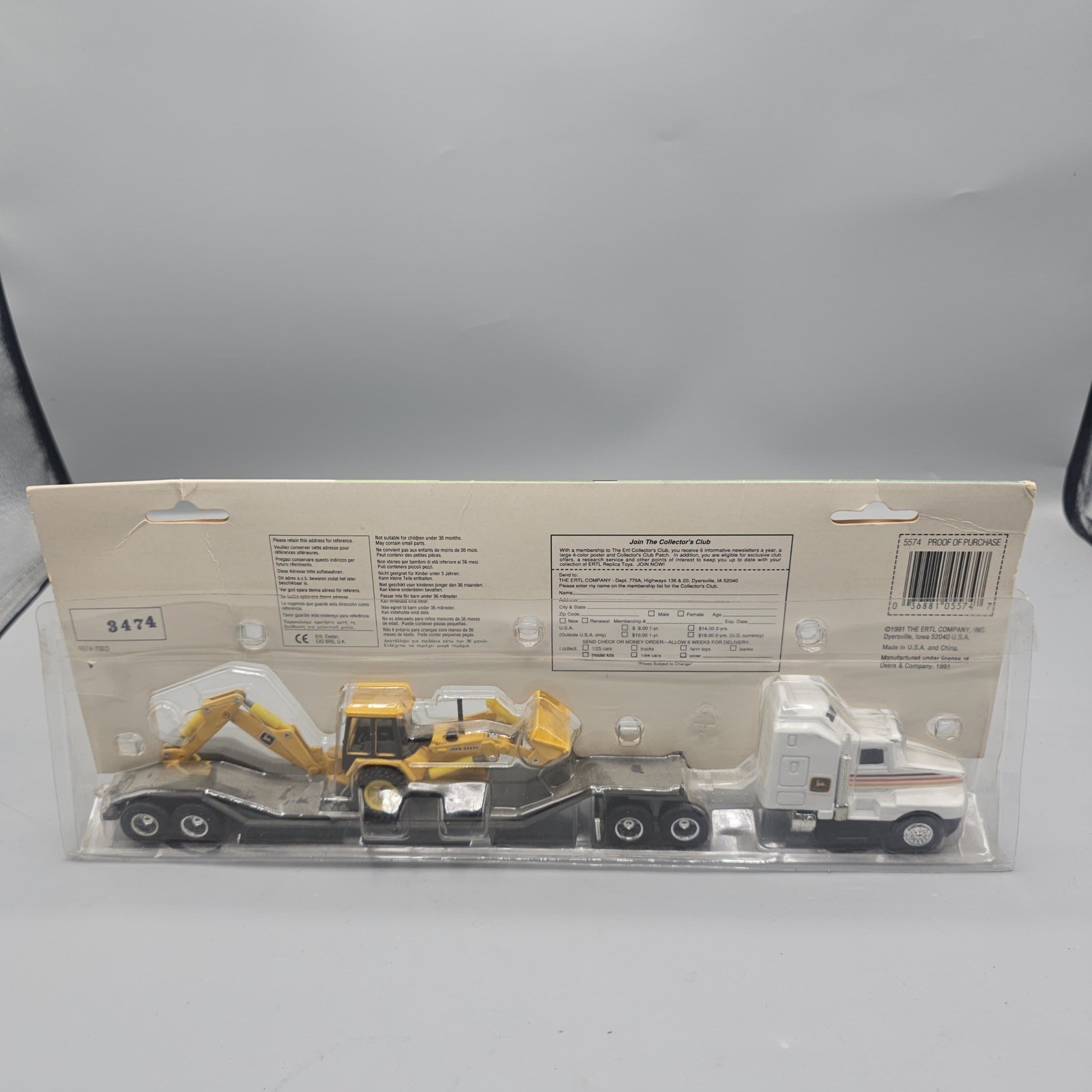 Vintage 1991 Ertl John Deere Construction Equipment Hauling Set 5574 Diecast New