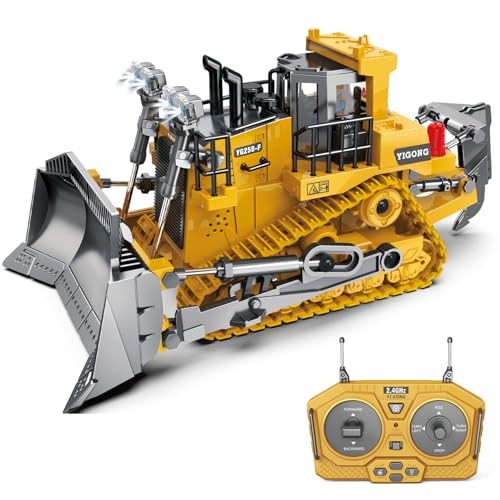 RC Bulldozer 11 Channel Dozer Light Sound 1/24 Kids Toy