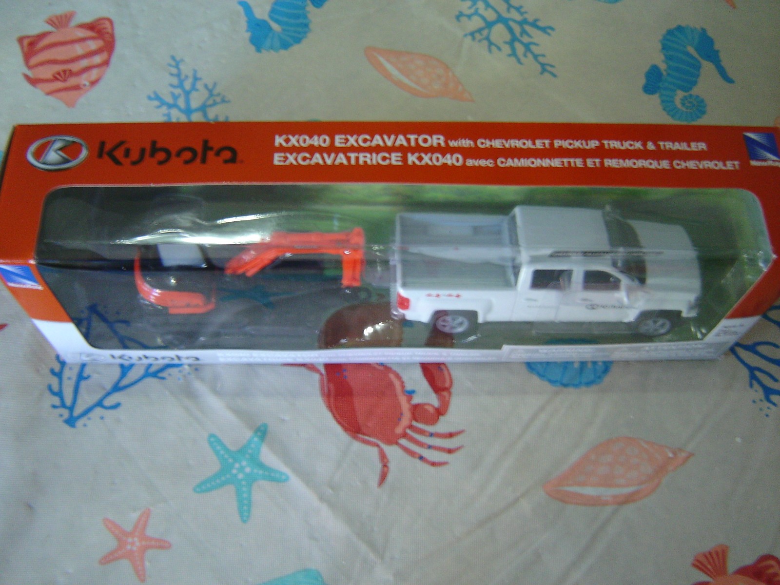 Kubota KX040 Excavator With Chevrolet White Silverado 1500 Crew Cab W/ Trailer