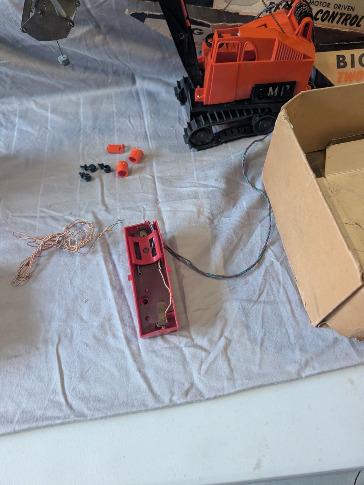 2 1960’s Big Jim Electric Magnetic Vintage Crane toy truck remote control car