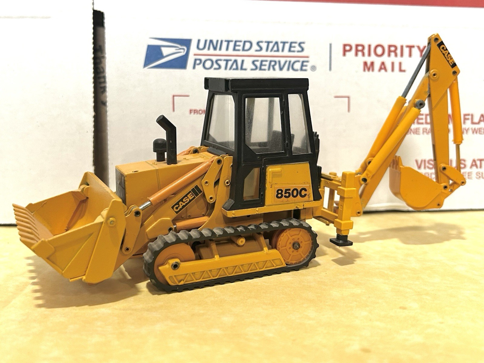 NZG 1/35 Scale Custom Case 850C Crawler Loader w/Case Side-Shift Backhoe!