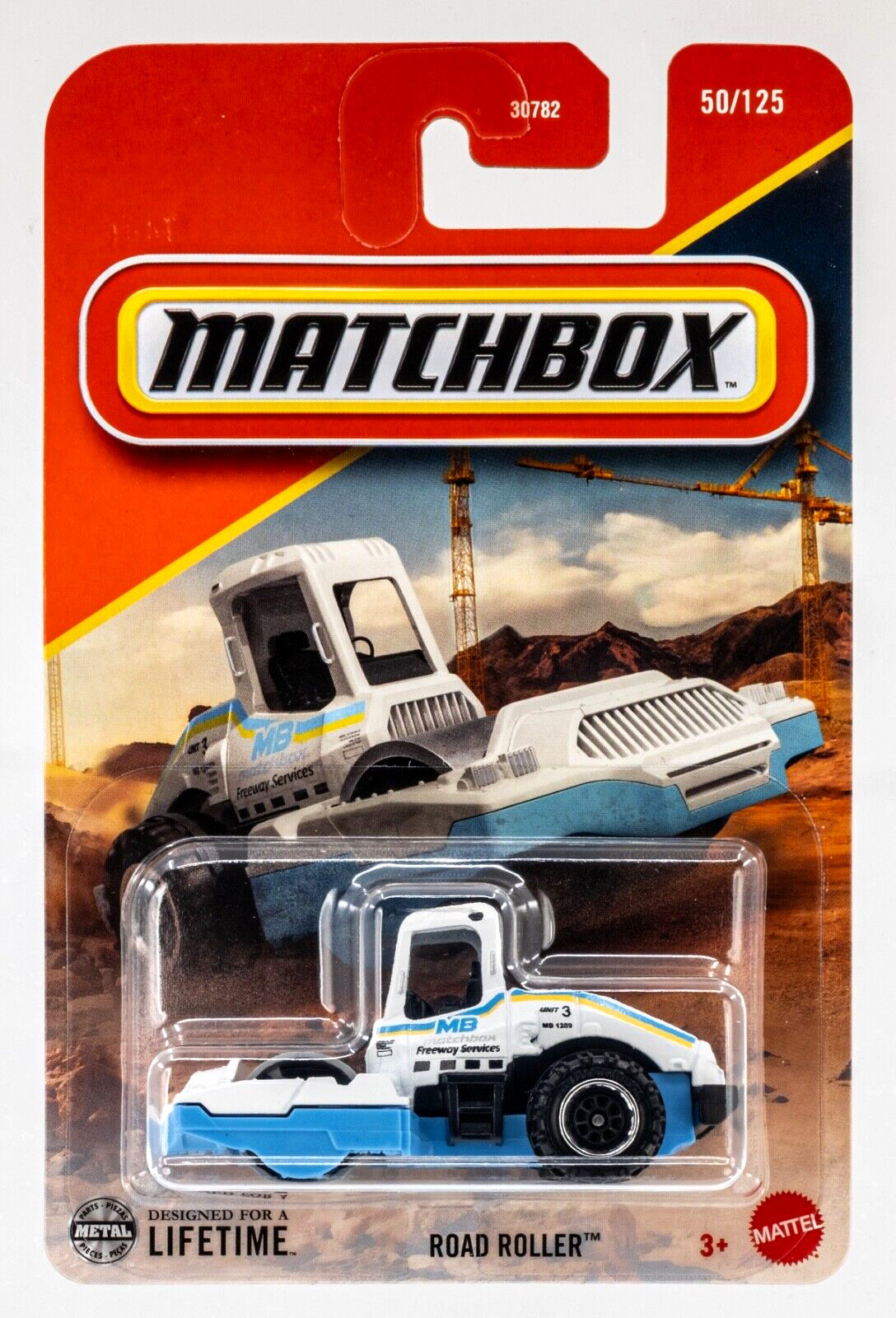 2025 Matchbox #50 Road Roller™ WHITE | BLUE | MB FREEWAY SERVICES | FSC
