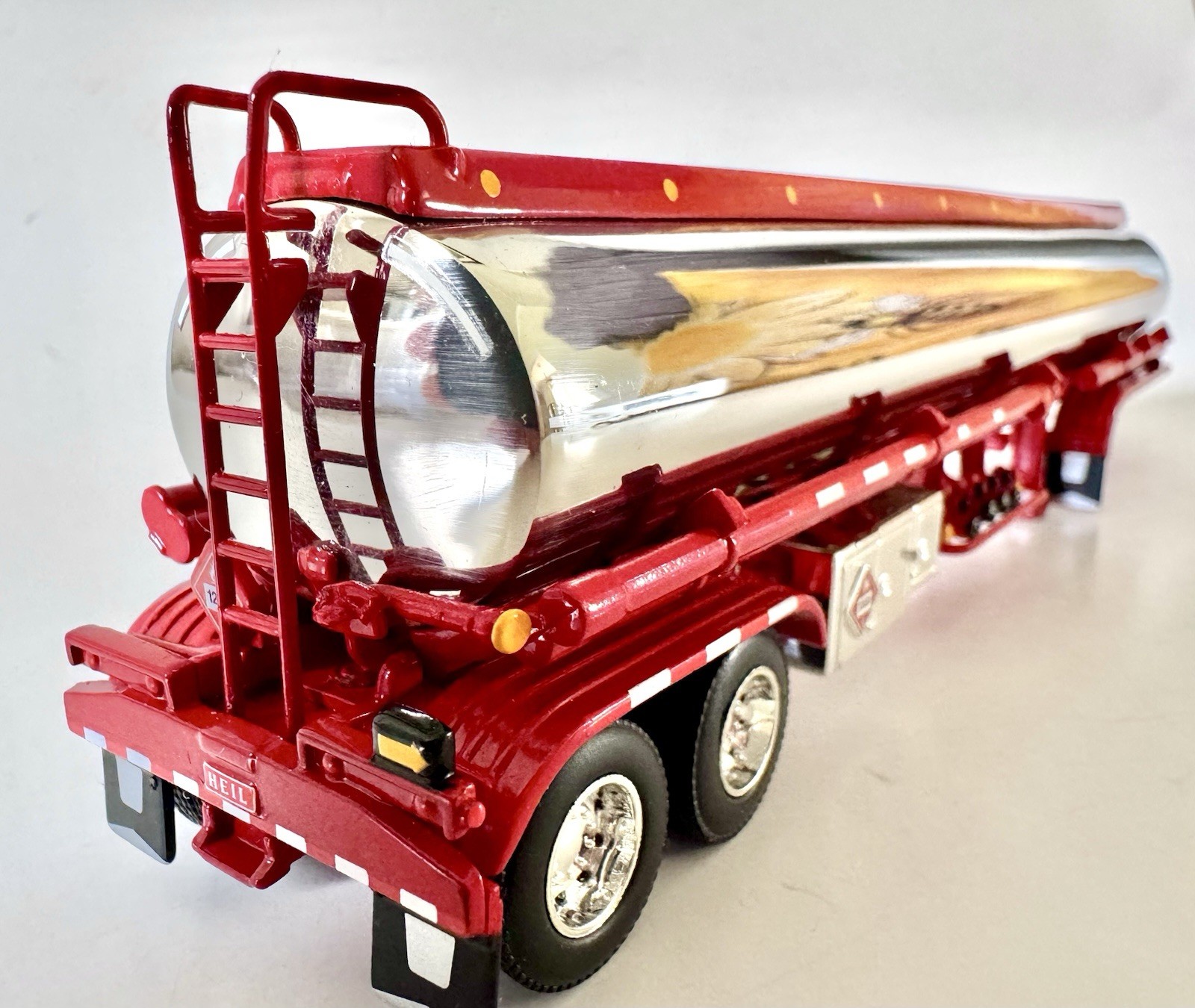 DCP FIRST GEAR 1/64 CHROME AND RED HEIL FUEL GAS TANKER SEMI TRAILER ONLY