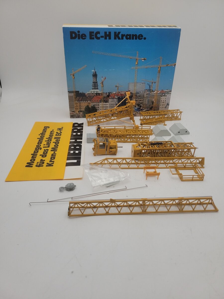 Conrad 1:87 Scale Diecast Yellow Liebherr Tower Crane EC-H Krane Model EX/Box