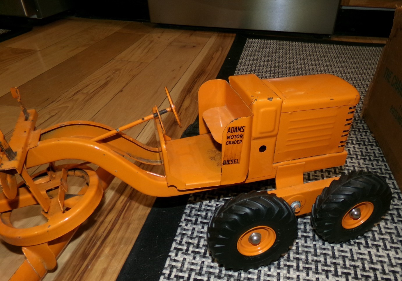 Vintage 1950s Pressed Steel Doepke Adams Orange Road Grader #2006 Original Box