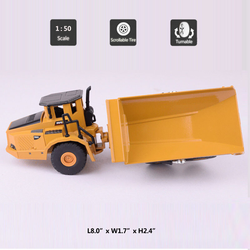 1:50 Articulated Dump Truck Toy Construction Vehicle Diecast Toy Trucks for Boys