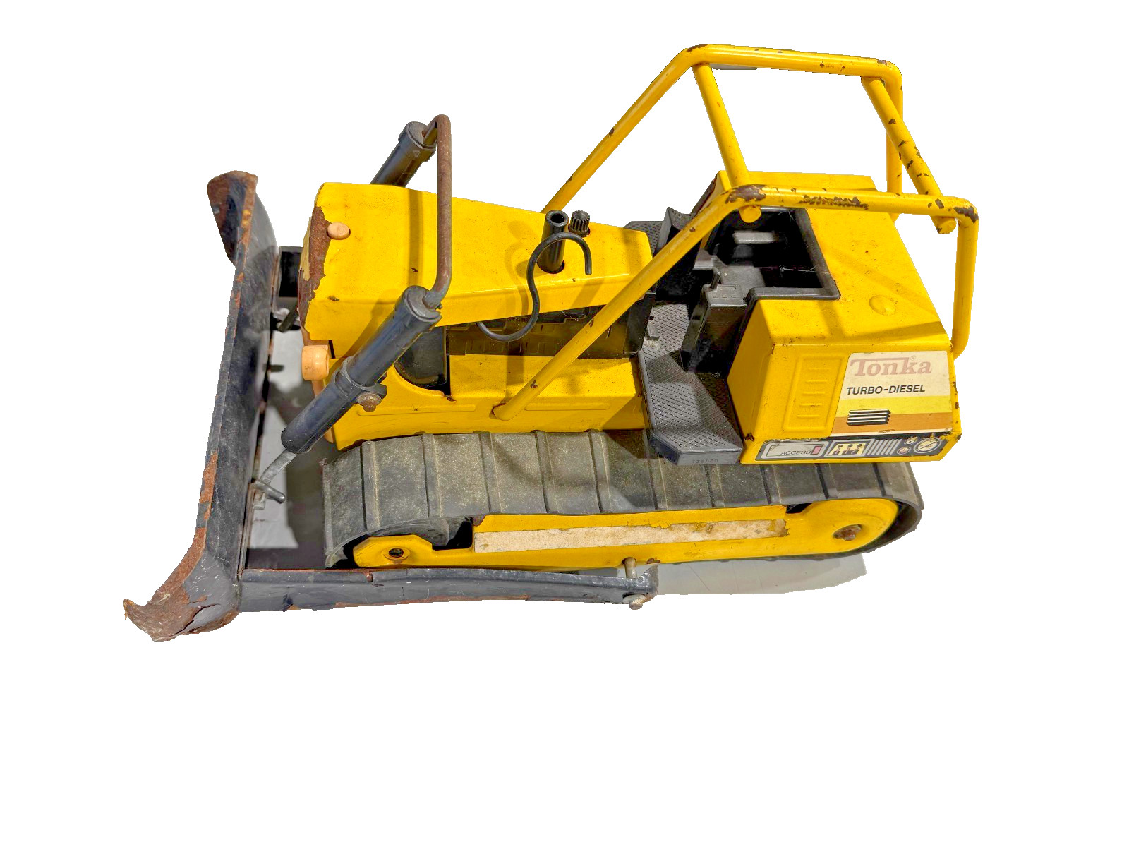 VINTAGE 17″ TONKA T-9 TURBO DIESEL YELLOW METAL #43104 DOZER 1:16 1975