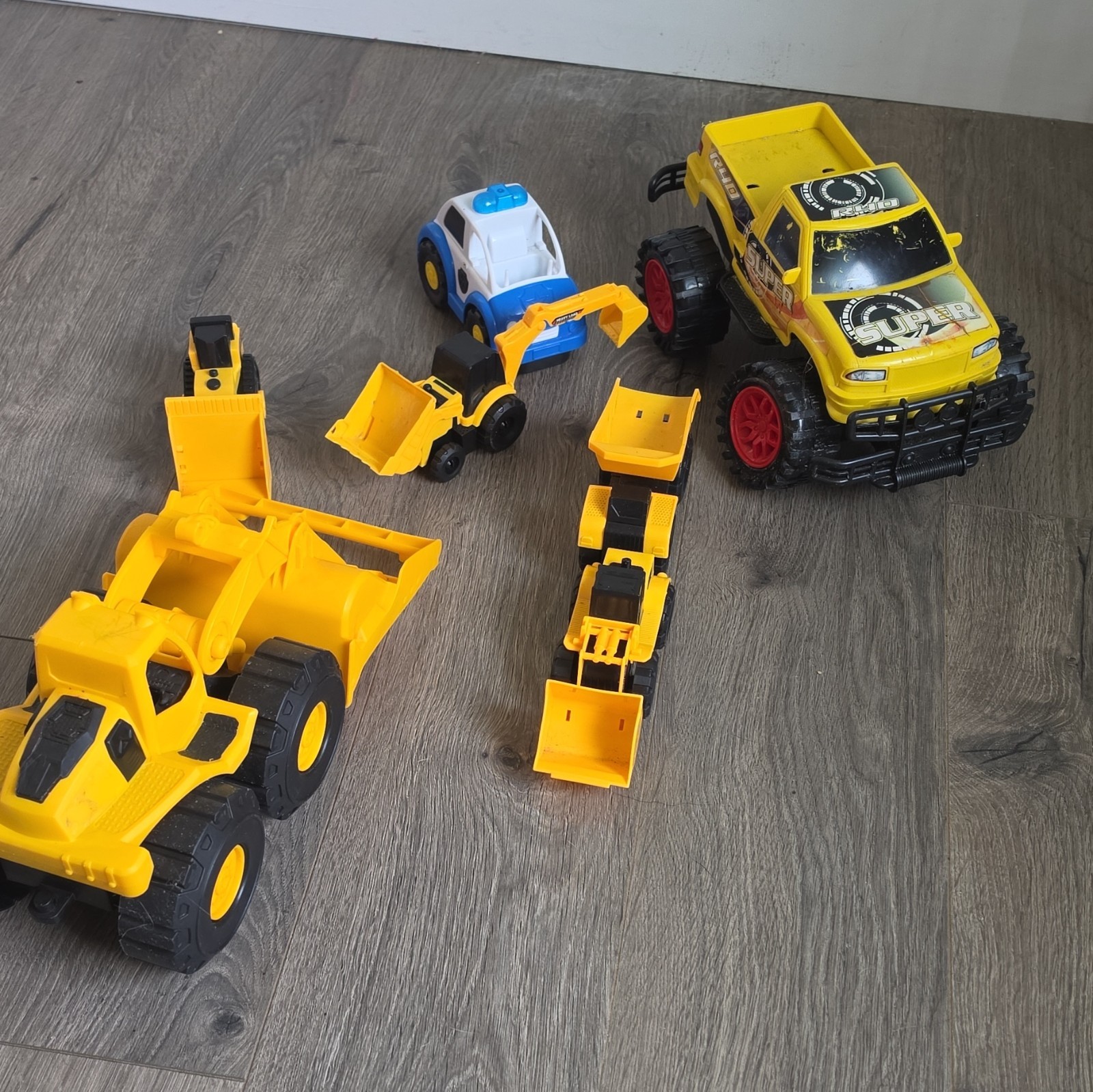 Toy Construction Vehicle Lot Plastic Yellow Dump Truck Loader Excavator