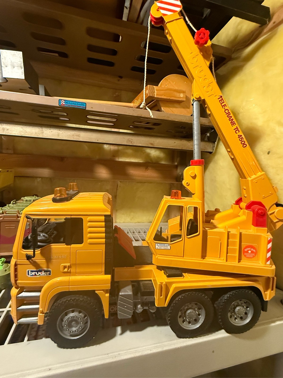 Bruder MAN TGA Tele-Crane TC 4500 Yellow Construction Truck Toy 1:16 Scale⁠