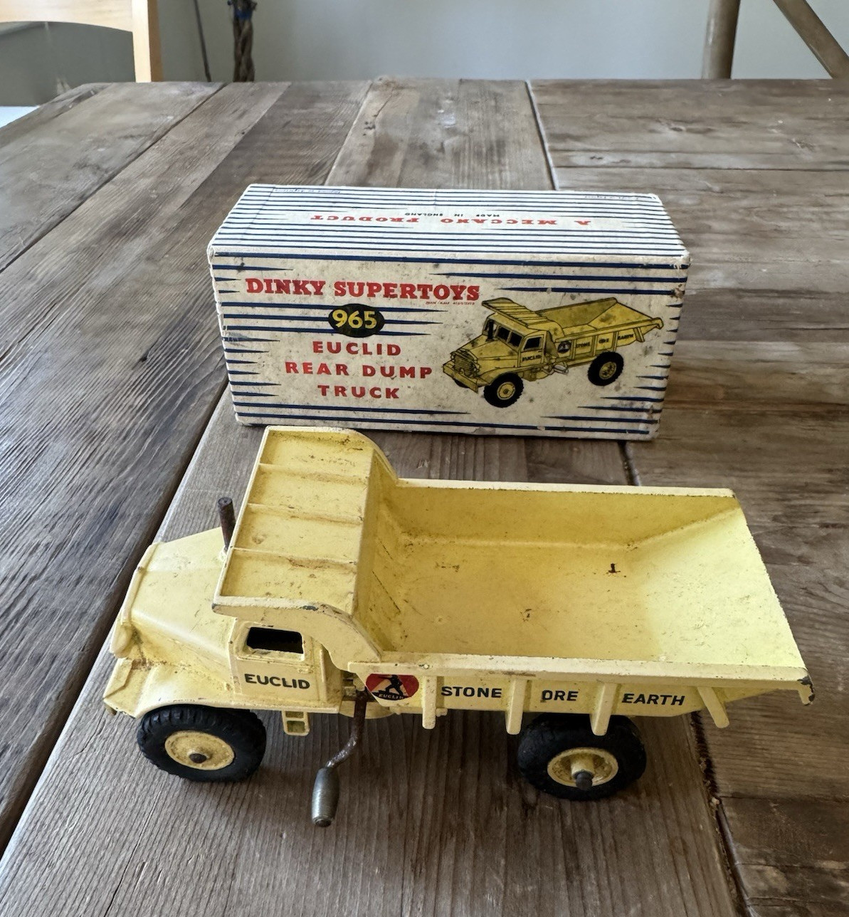 Dinky Supertoys 965 Euclid Rear Dump Truck w/ Original Box. 1950s Vintage.