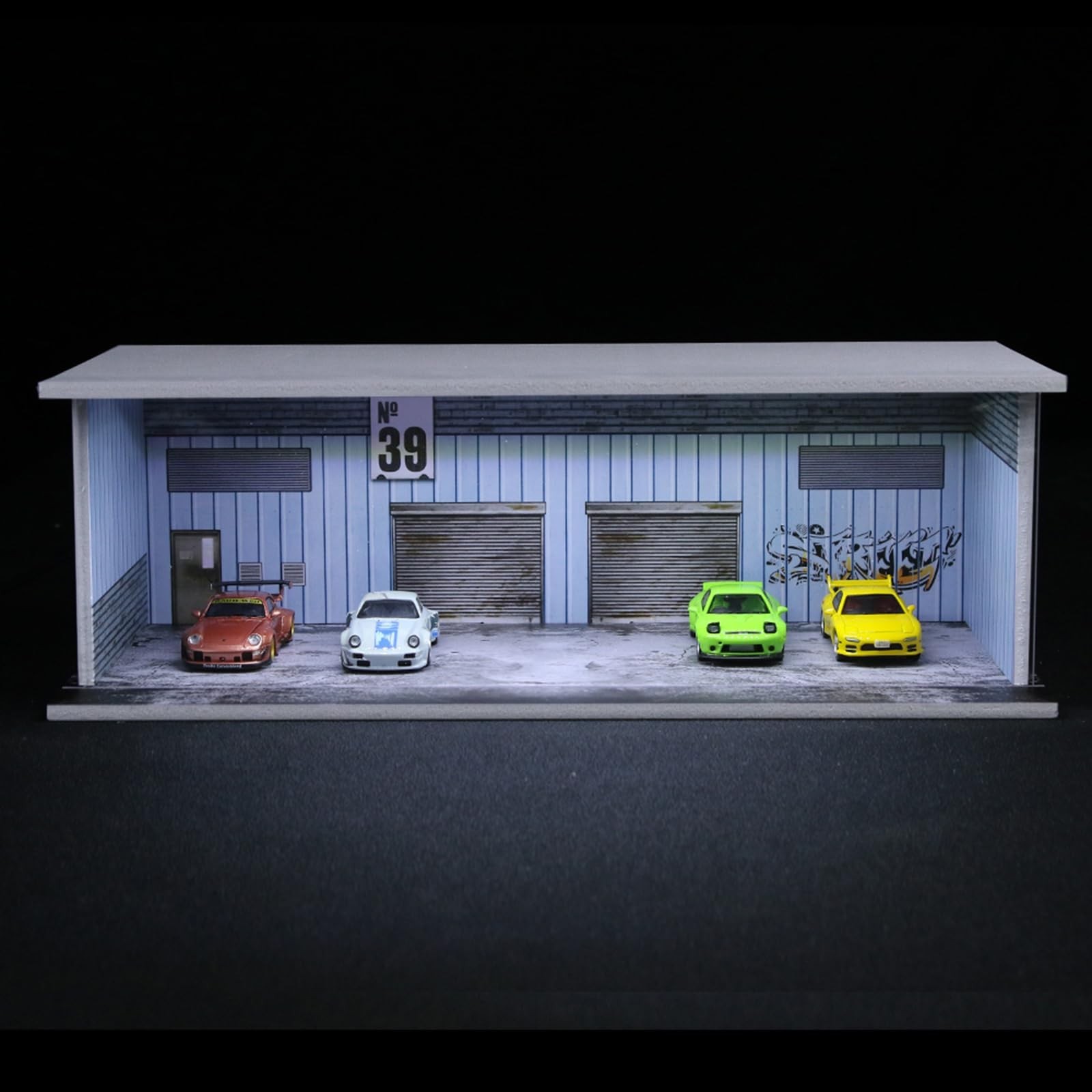 1:64 Scale Diecast Car Display Case with LED Light & Dustproof Acrylic Door -…