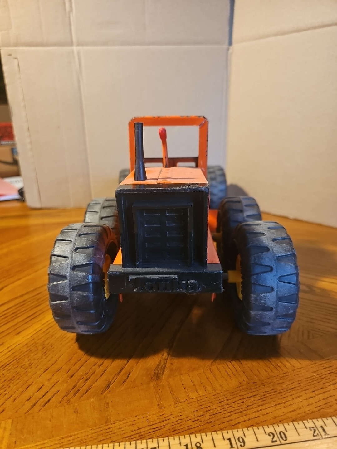 Vintage 1970’s Tonka MR-970 On Wheels ORANGE Pressed Steel Toy Road Grader